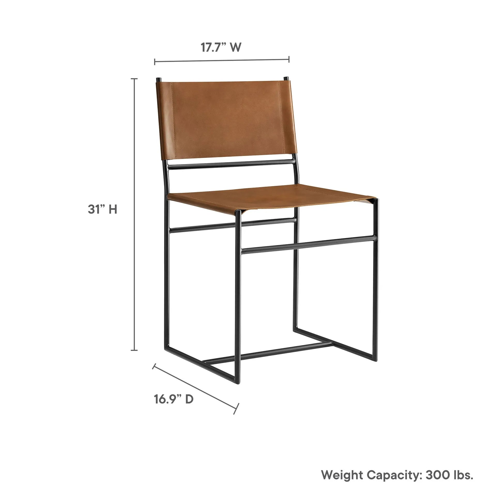 Thatcher Leather and Metal Dining Chair by Modway EEI-7196 FredCo
