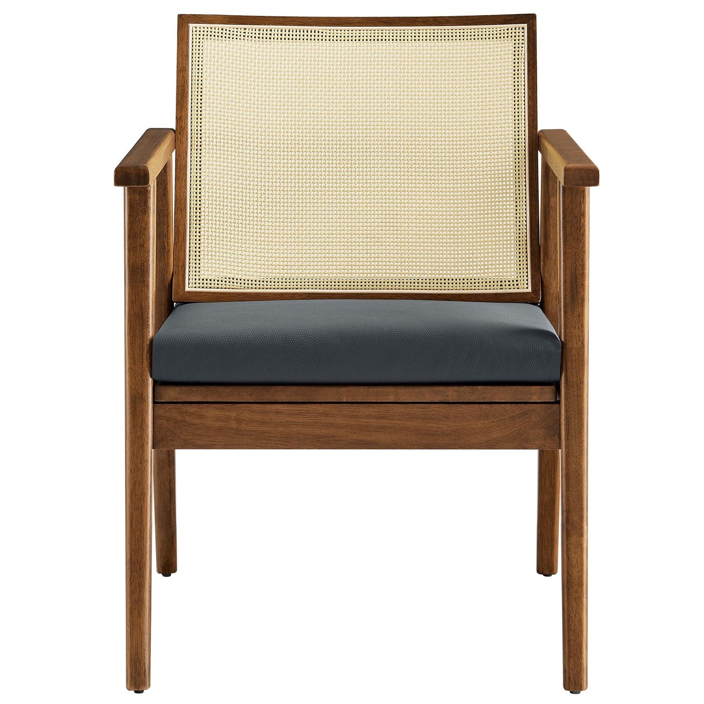 Thera Vegan Leather and Cane Accent Armchairs Set of 2 by Modway FredCo