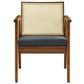 Thera Vegan Leather and Cane Accent Armchairs Set of 2 by Modway FredCo
