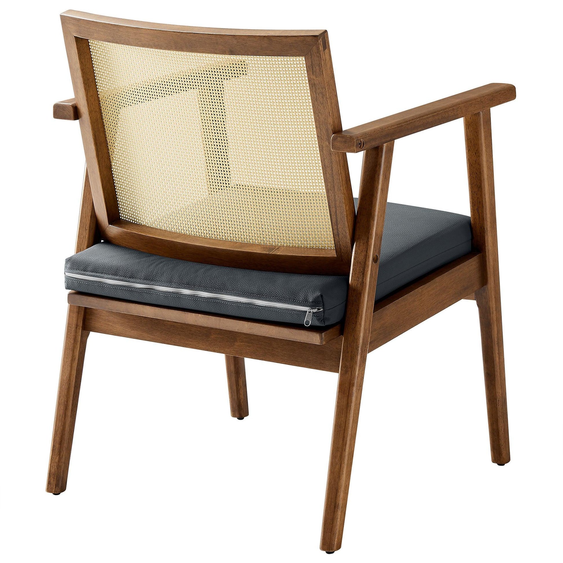 Thera Vegan Leather and Cane Accent Armchairs Set of 2 by Modway FredCo