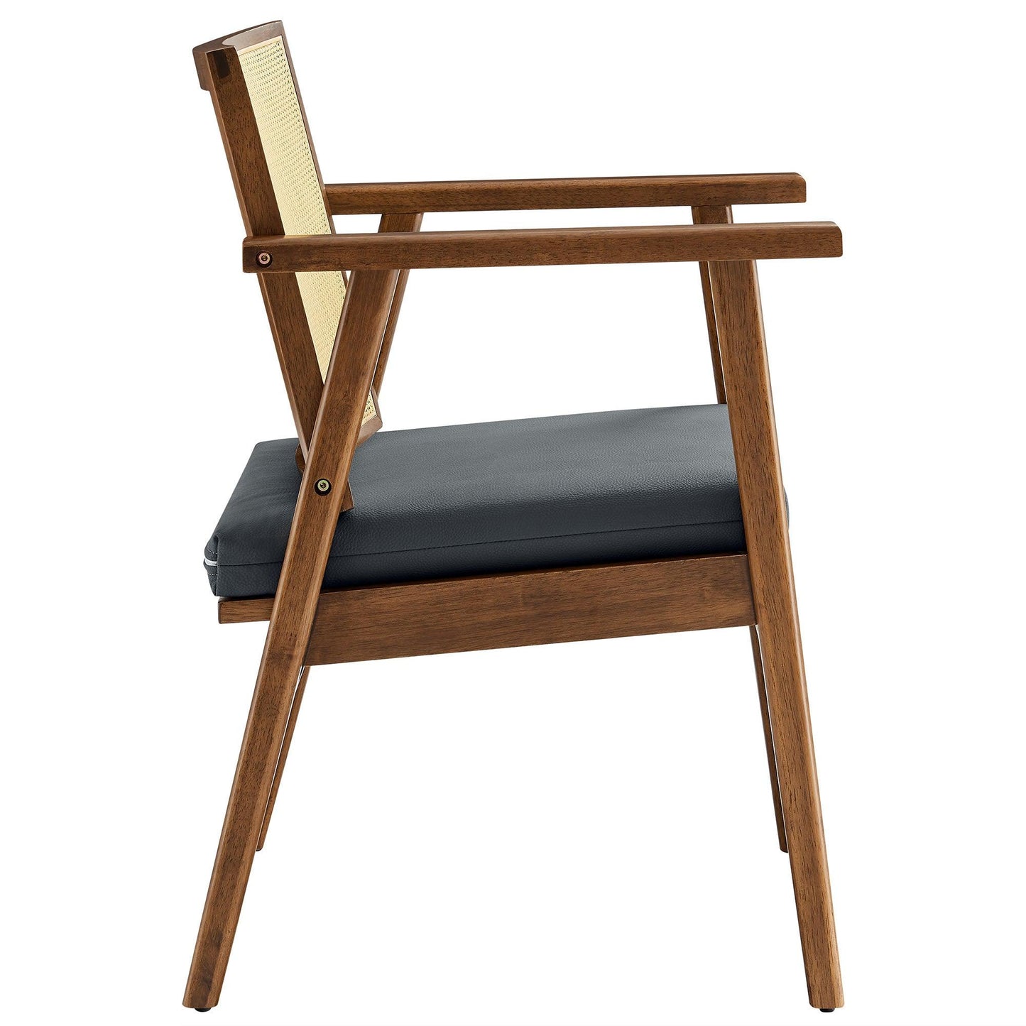 Thera Vegan Leather and Cane Accent Armchairs Set of 2 by Modway FredCo