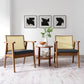 Thera Vegan Leather and Cane Accent Armchairs Set of 2 by Modway FredCo