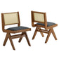 Thera Vegan Leather and Cane Dining Side Chairs Set of 2 by Modway FredCo