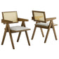 Thera Vegan Leather Cane Dining Armchairs Set of 2 by Modway FredCo