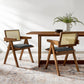 Thera Vegan Leather Cane Dining Armchairs Set of 2 by Modway FredCo
