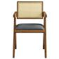 Thera Vegan Leather Cane Dining Armchairs Set of 2 by Modway FredCo