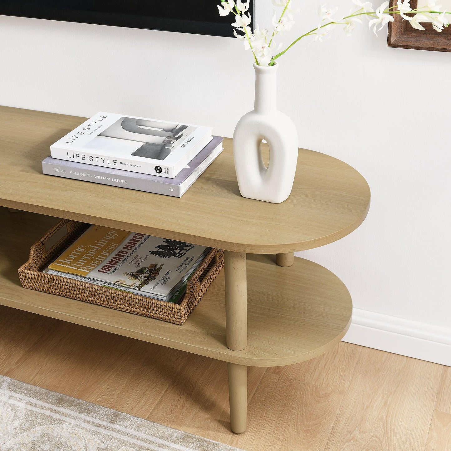 Torus Oval Wood TV Stand by Modway FredCo