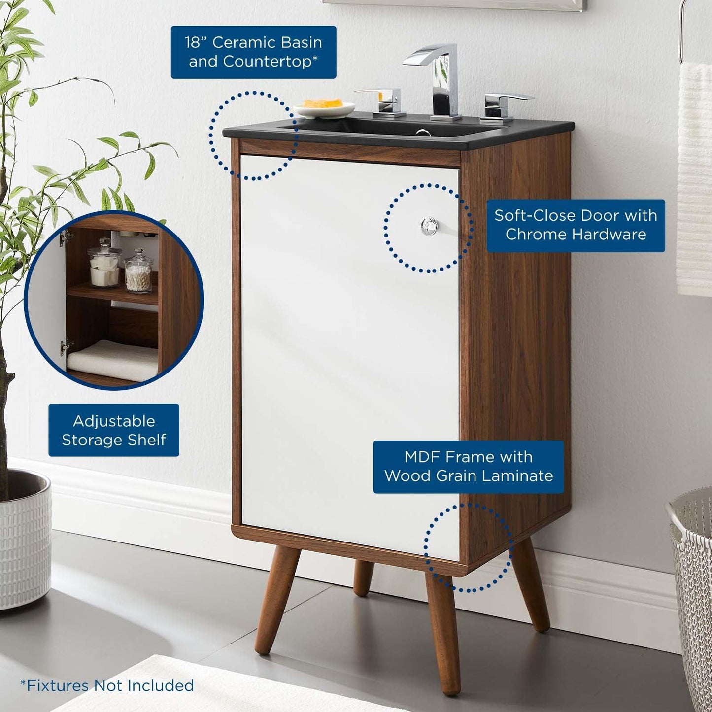 Transmit 18" Bathroom Vanity, EEI-5389 FredCo