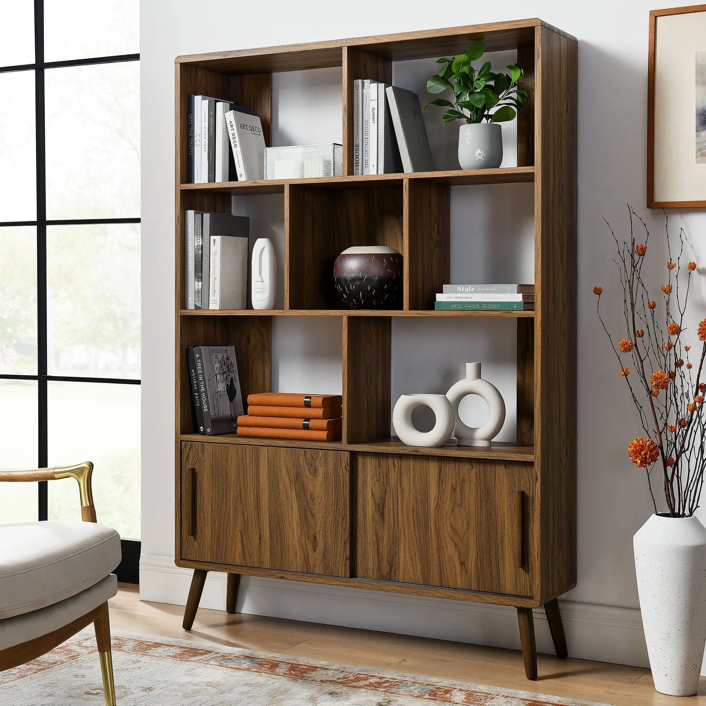 Transmit 45" Bookcase with Sliding Doors by Modway EEI-7193 FredCo