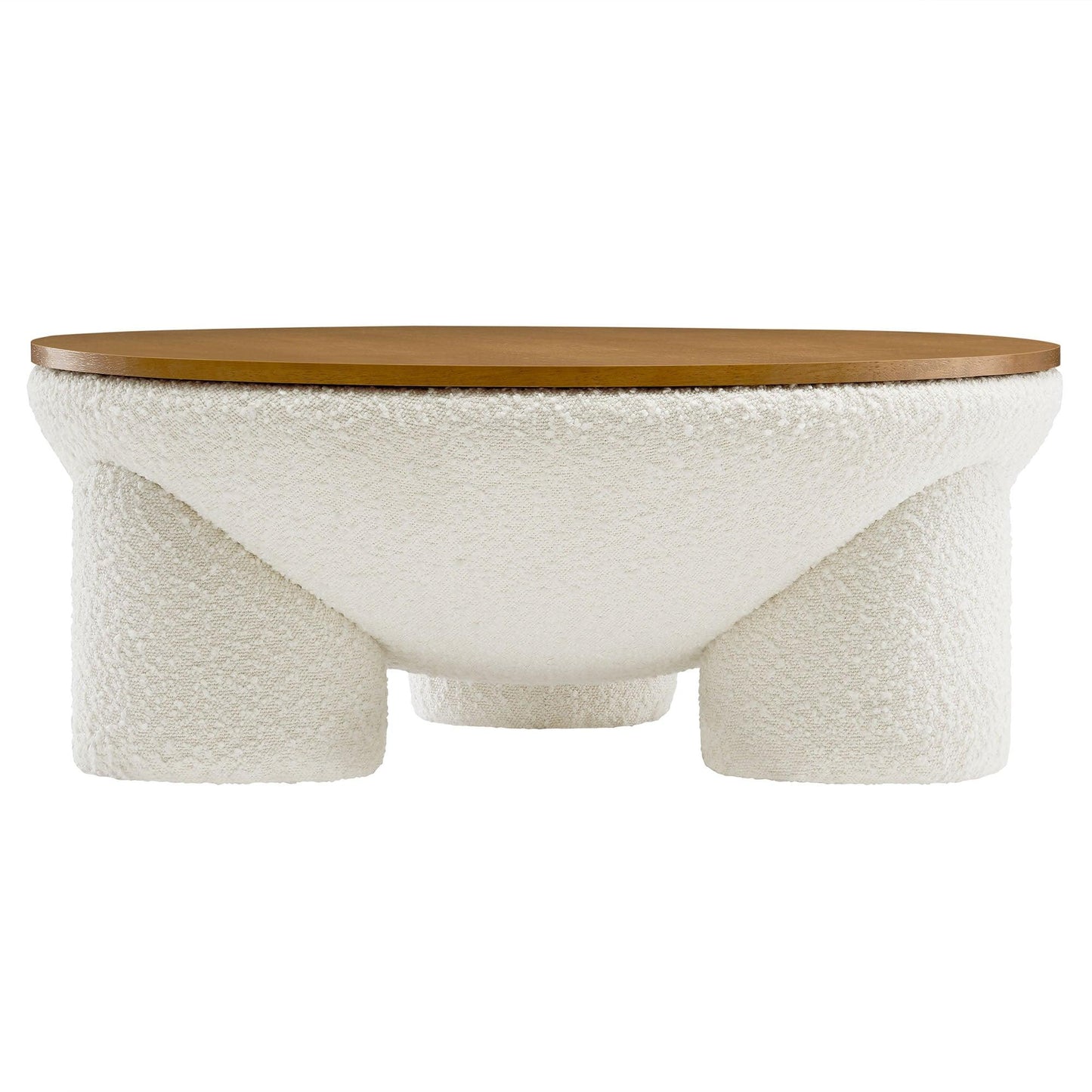 Tridome Round Boucle Upholstered Storage Coffee Table by Modway FredCo