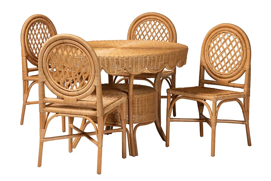 Troy Natural Rattan Dining Set FredCo
