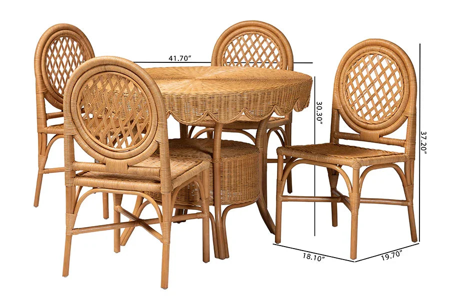 Troy Natural Rattan Dining Set FredCo