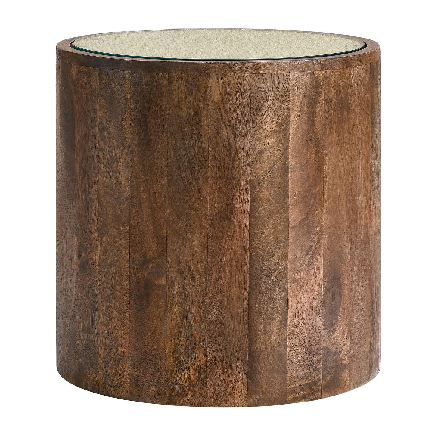 Truett Round Wood Rattan Side Table by Modway FredCo