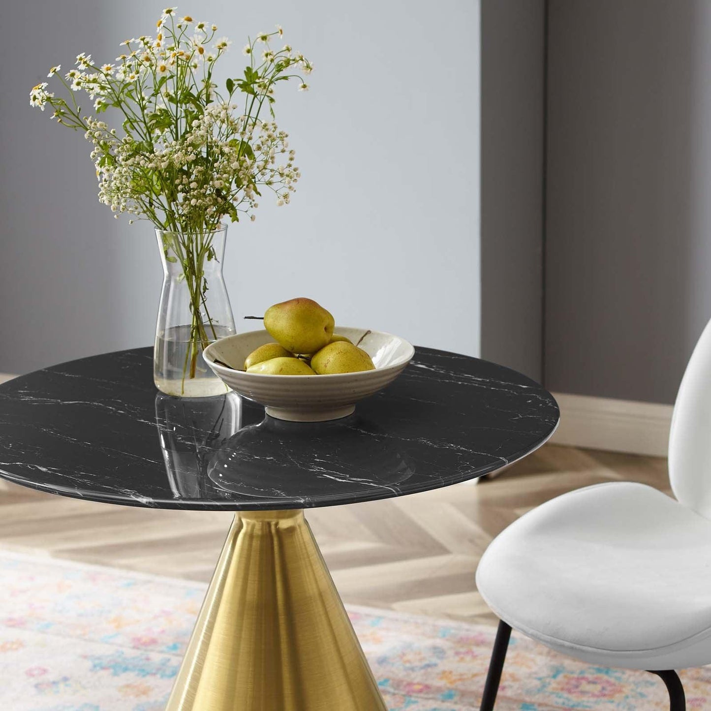 Tupelo 28" Artificial Marble Dining Table, EEI-5328 FredCo
