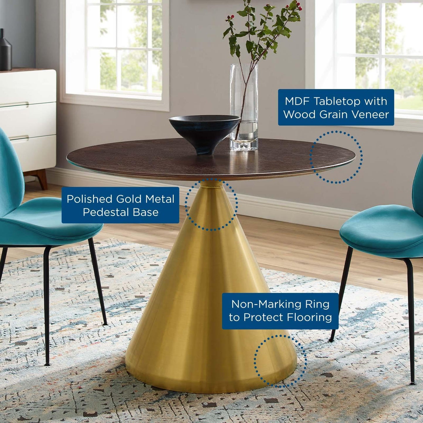 Tupelo 40" Dining Table, EEI-5341 FredCo