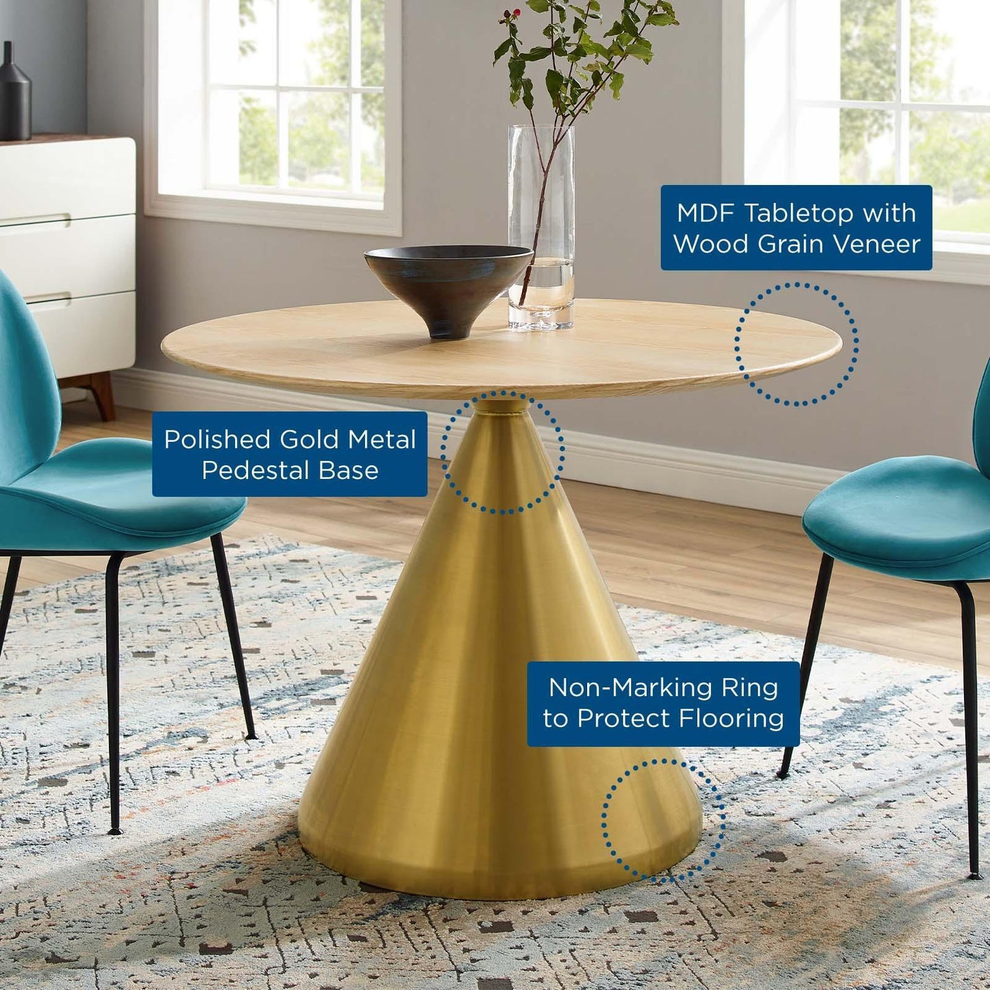 Tupelo 40" Dining Table, EEI-5342 FredCo