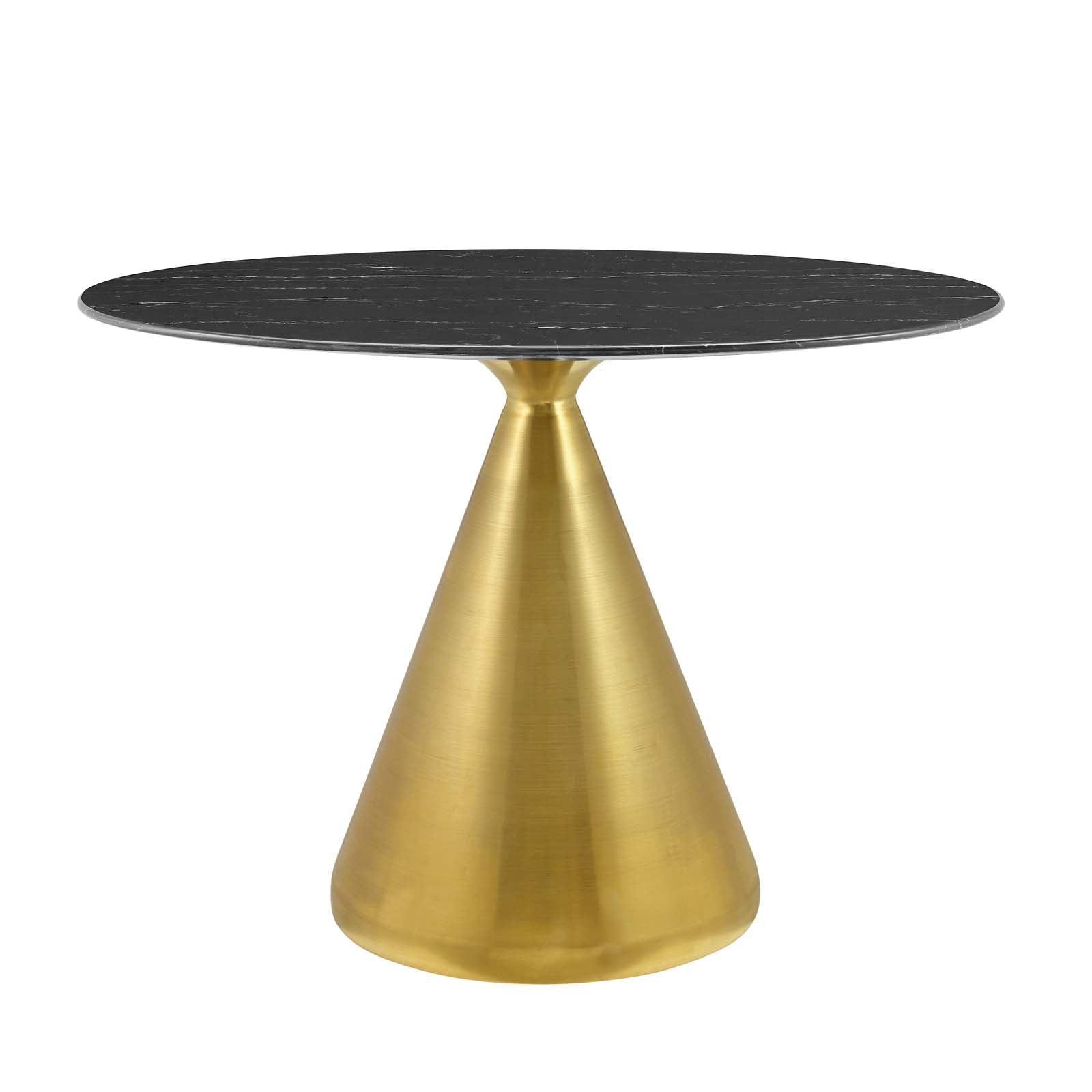 Tupelo 42" Oval Artificial Marble Dining Table, EEI-5330 FredCo
