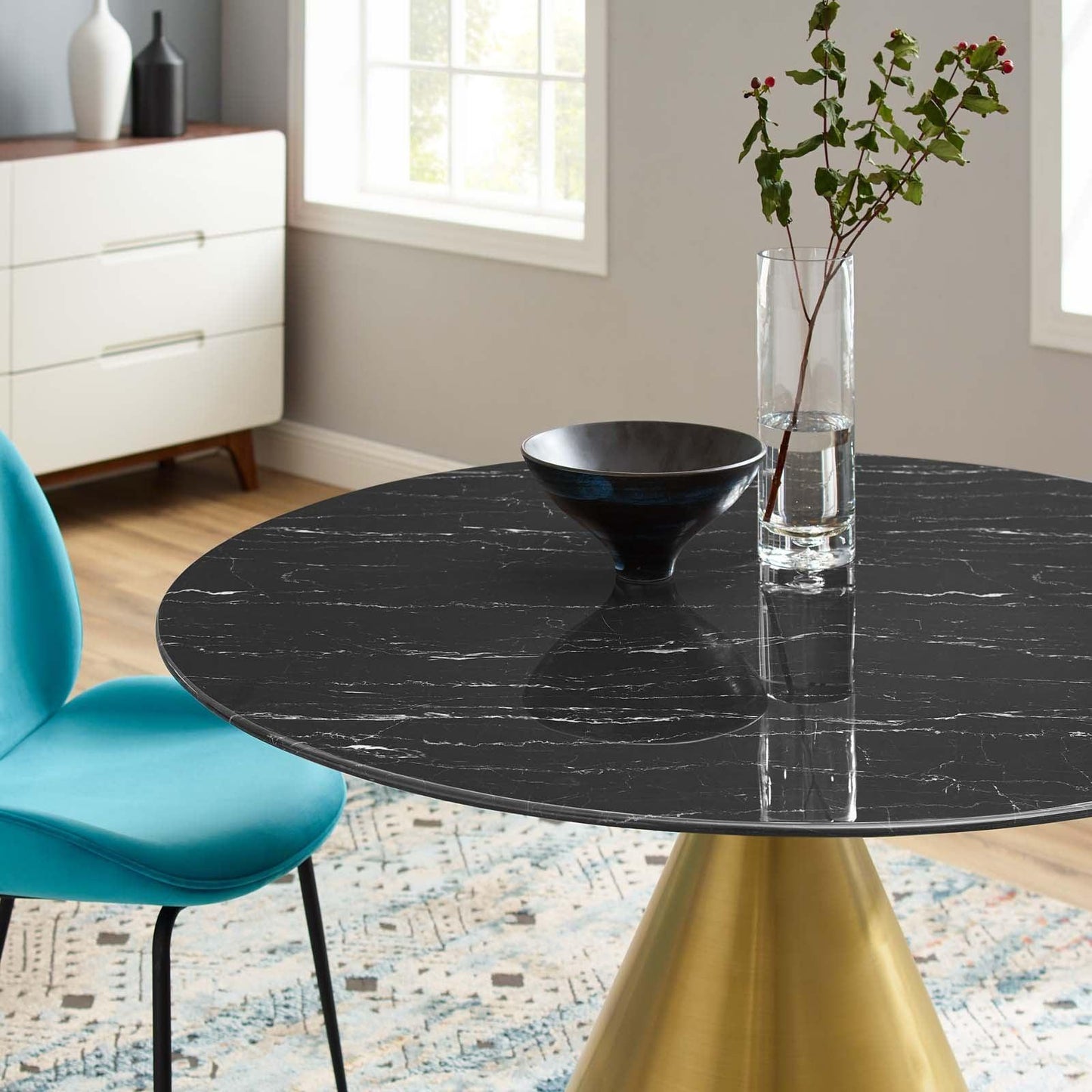 Tupelo 47" Artificial Marble Dining Table, EEI-5346 FredCo