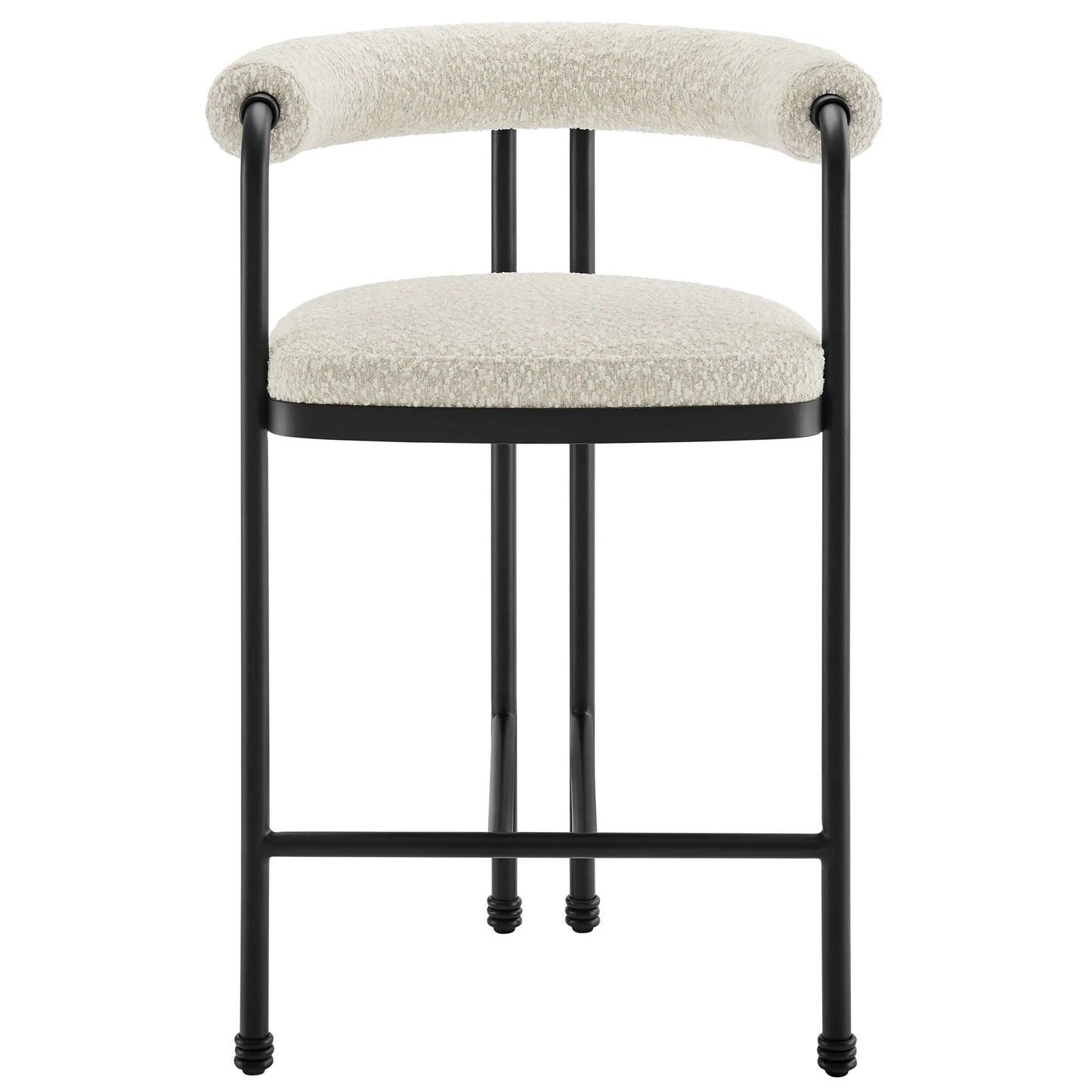 Turin Curved Back Boucle and Metal Counter Stool by Modway EEI-7226 FredCo