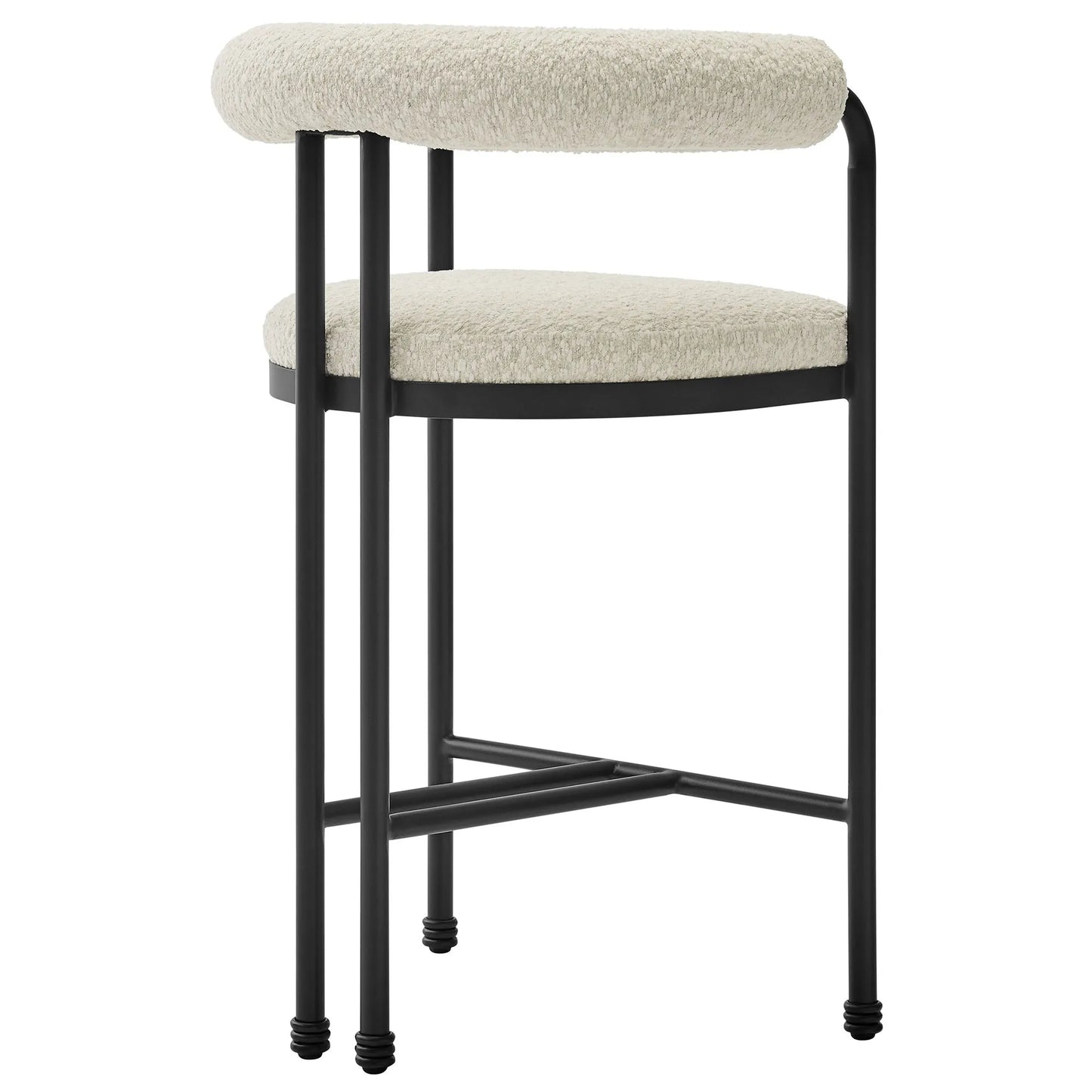 Turin Curved Back Boucle and Metal Counter Stool by Modway EEI-7226 FredCo