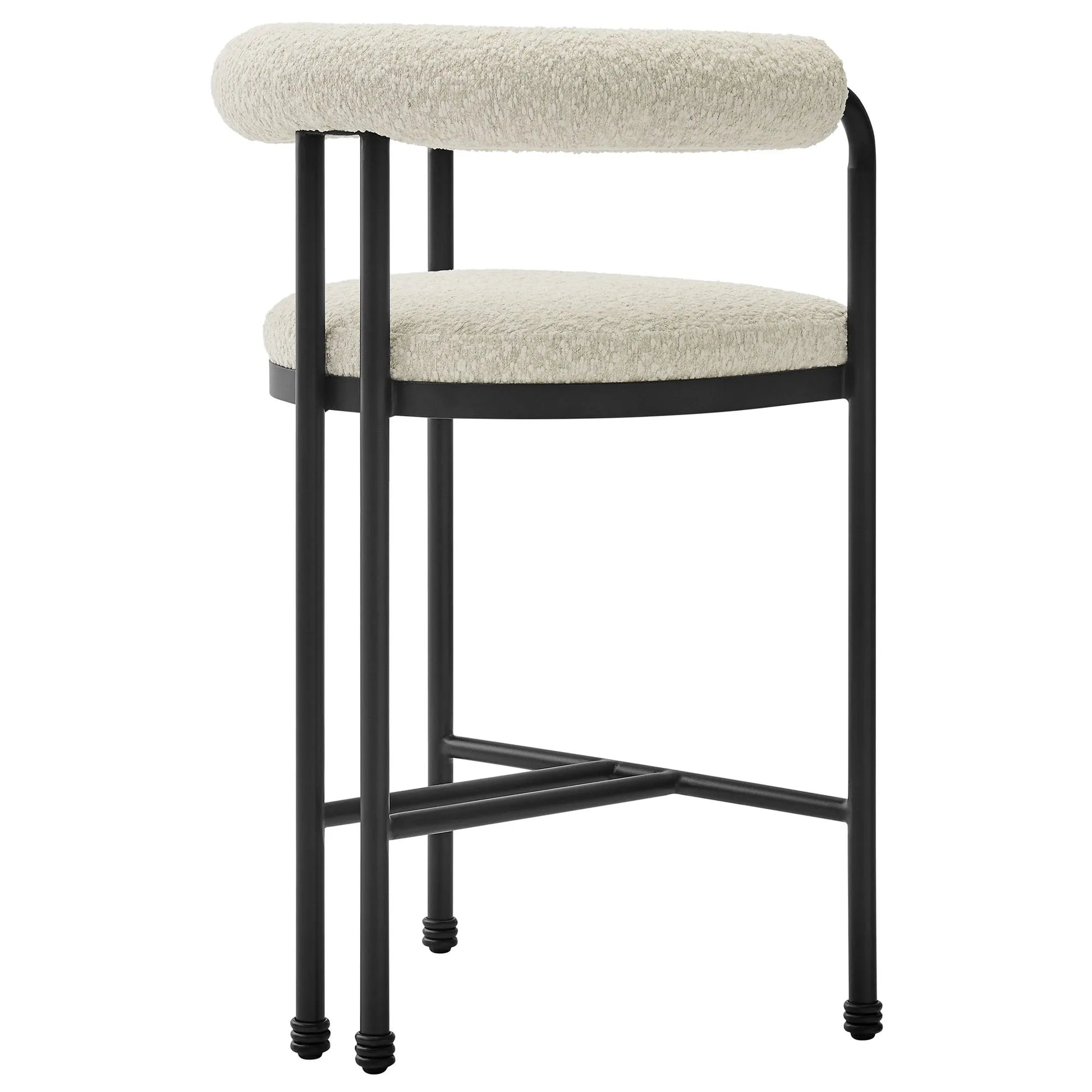 Turin Curved Back Boucle and Metal Counter Stool by Modway EEI-7226 FredCo