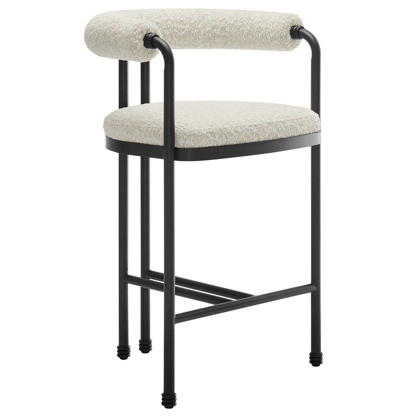 Turin Curved Back Boucle and Metal Counter Stool by Modway EEI-7226 FredCo