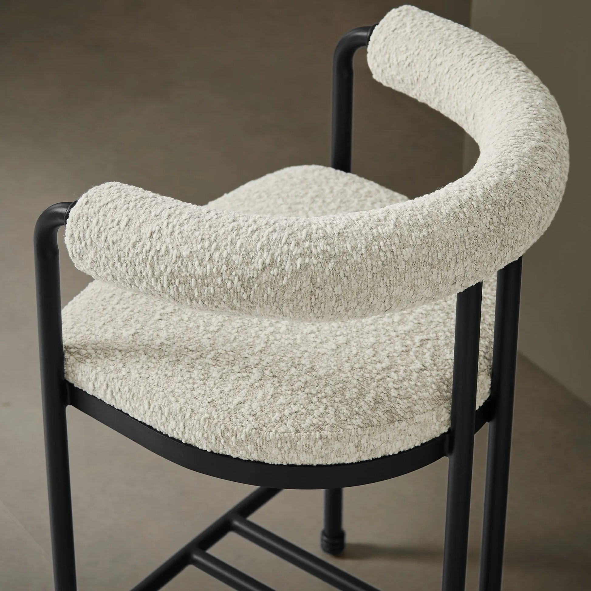 Turin Curved Back Boucle and Metal Counter Stool by Modway EEI-7226 FredCo