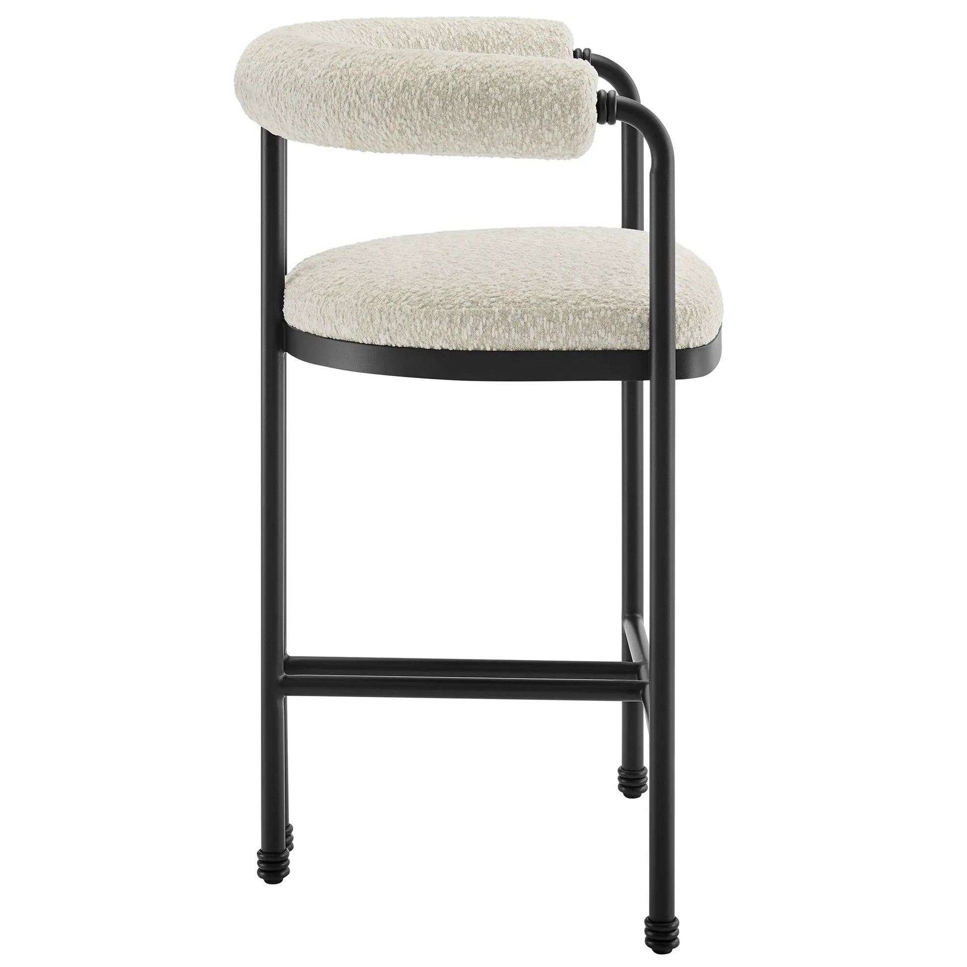 Turin Curved Back Boucle and Metal Counter Stool by Modway EEI-7226 FredCo