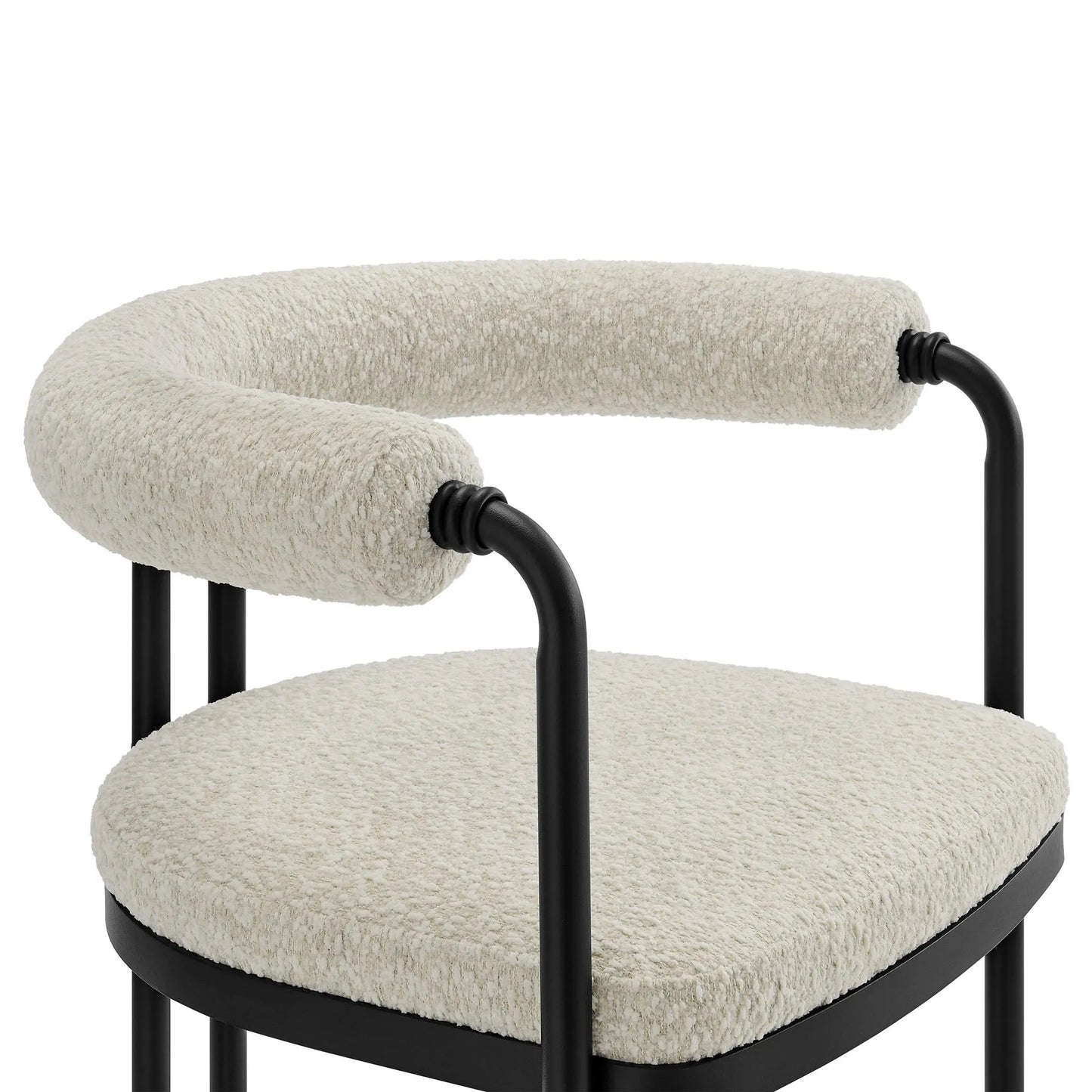Turin Curved Back Boucle and Metal Dining Accent Chair by Modway EEI-7225 FredCo