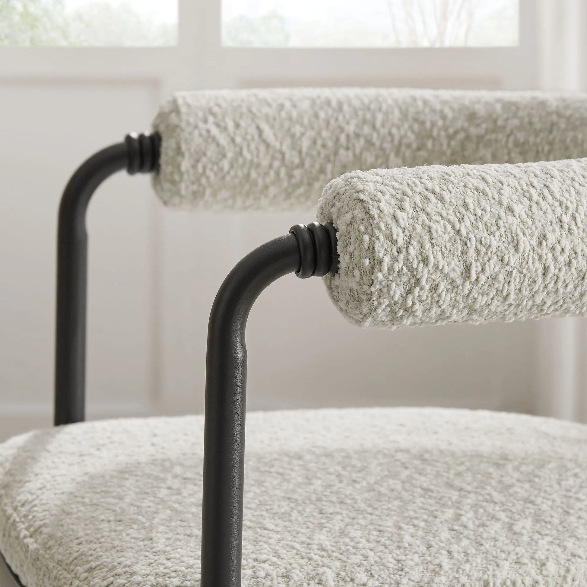 Turin Curved Back Boucle and Metal Dining Accent Chair by Modway EEI-7225 FredCo