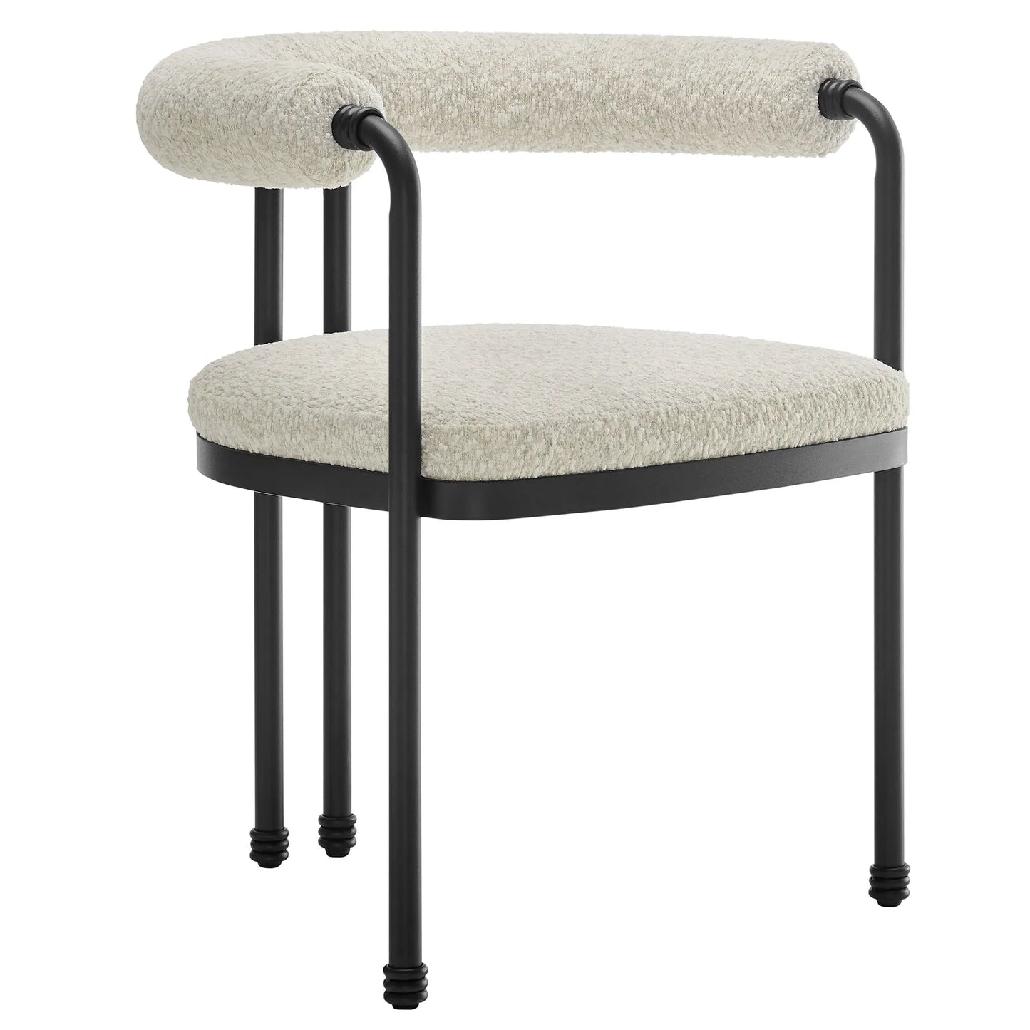 Turin Curved Back Boucle and Metal Dining Accent Chair by Modway EEI-7225 FredCo