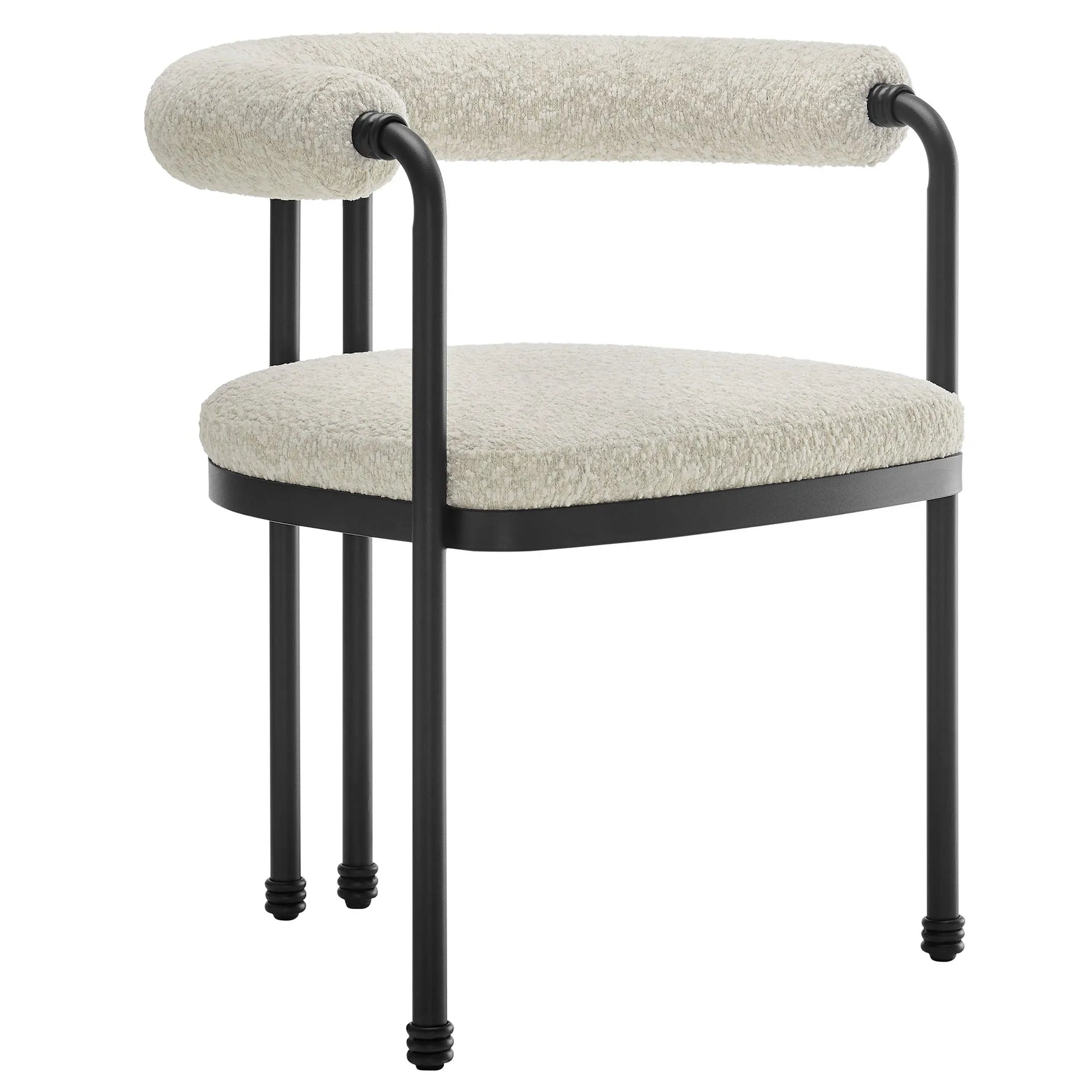 Turin Curved Back Boucle and Metal Dining Accent Chair by Modway EEI-7225 FredCo