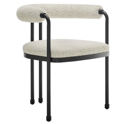Turin Curved Back Boucle and Metal Dining Accent Chair by Modway EEI-7225 FredCo