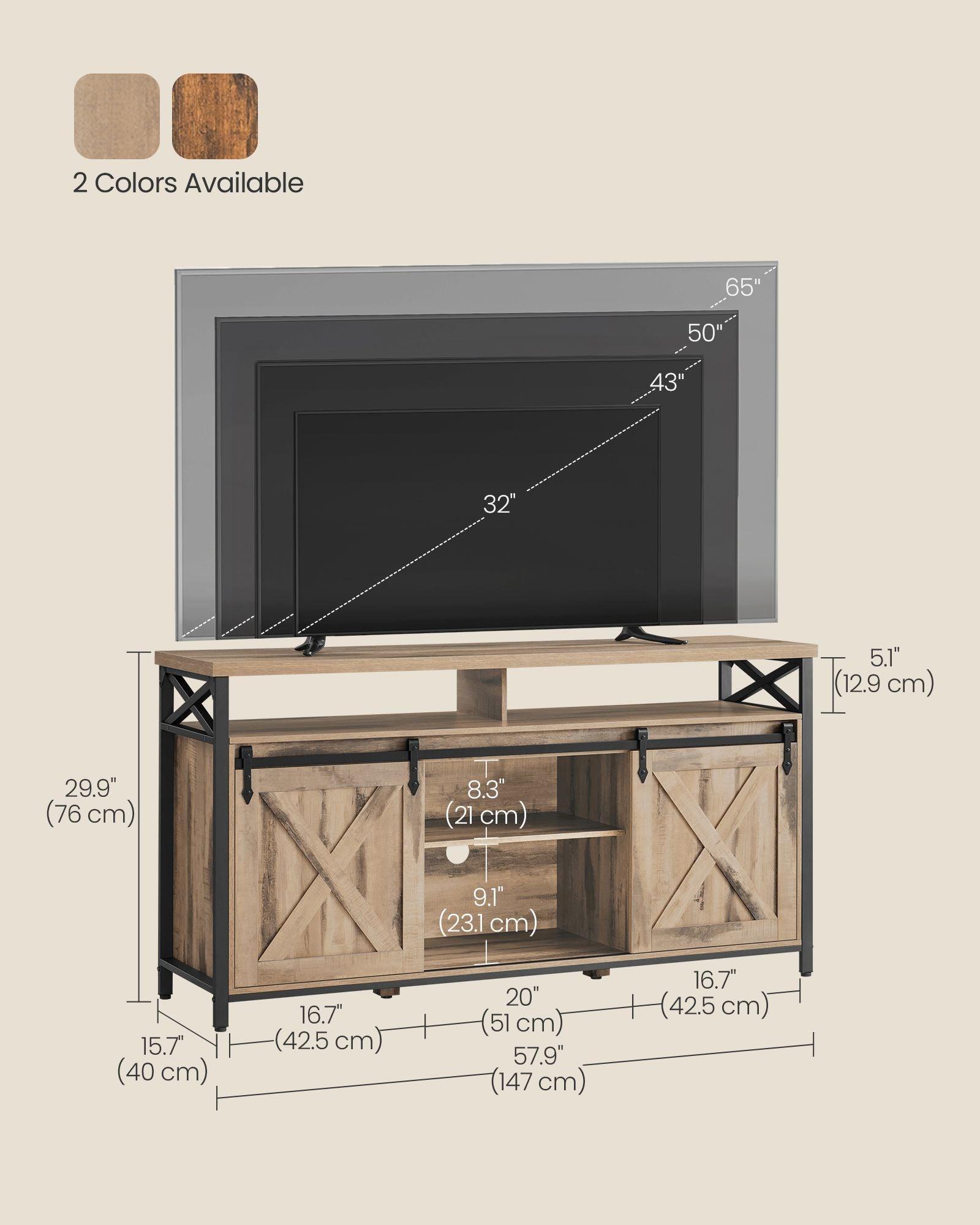 TV Stand for 65 Inch TV Camel Brown and Black FredCo
