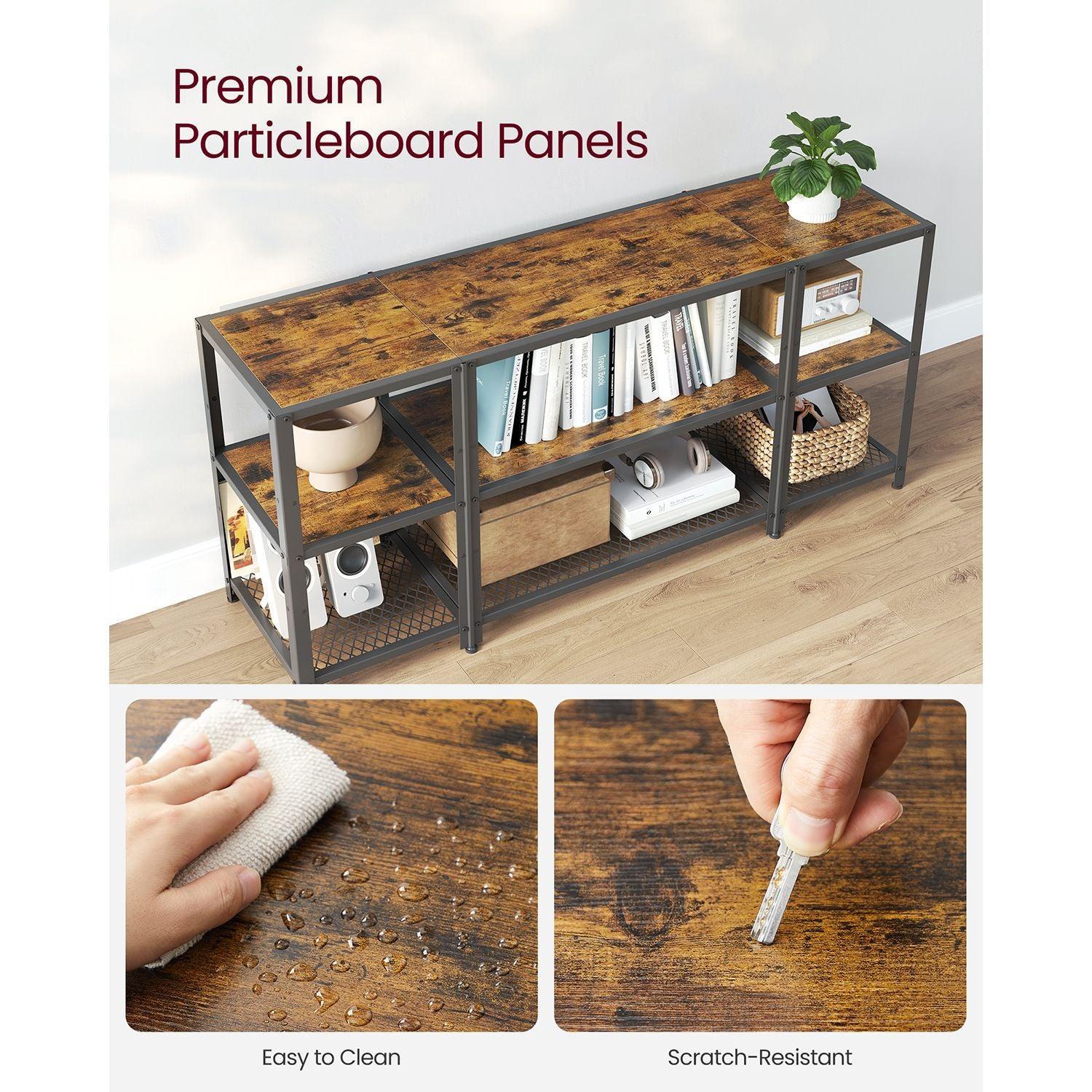 TV Stand for 65 Inches TVs Rustic Brown and Black FredCo