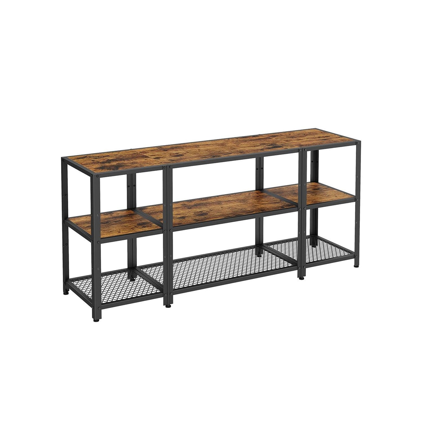 TV Stand for 65 Inches TVs Rustic Brown and Black FredCo