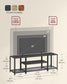 TV Stand for TVs Up to 65'' Black with Wood Grain FredCo