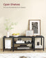 TV Stand for TVs Up to 65'' Black with Wood Grain FredCo