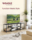 TV Stand for TVs Up to 65'' Black with Wood Grain FredCo