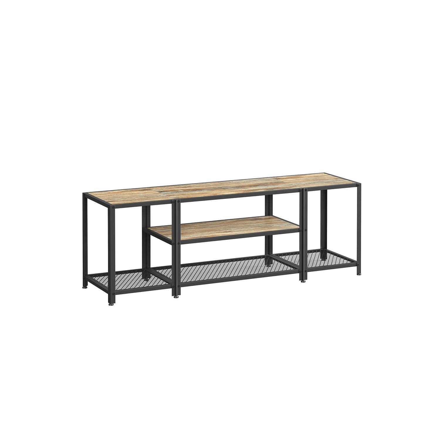 TV Stand for TVs Up to 65'' Turquoise Brown and Black FredCo