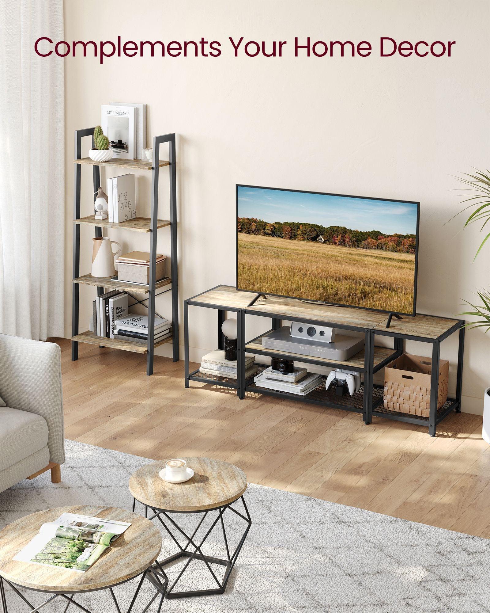 TV Stand for TVs Up to 65'' Turquoise Brown and Black FredCo
