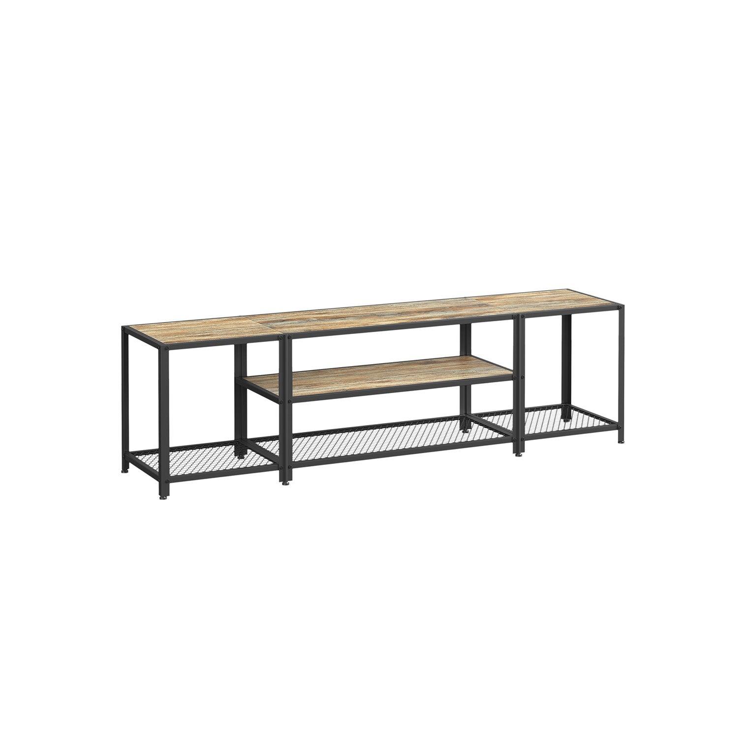 TV Stand for TVs Up to 75'' Turquoise Brown and Black FredCo