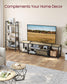 TV Stand for TVs Up to 75'' Turquoise Brown and Black FredCo