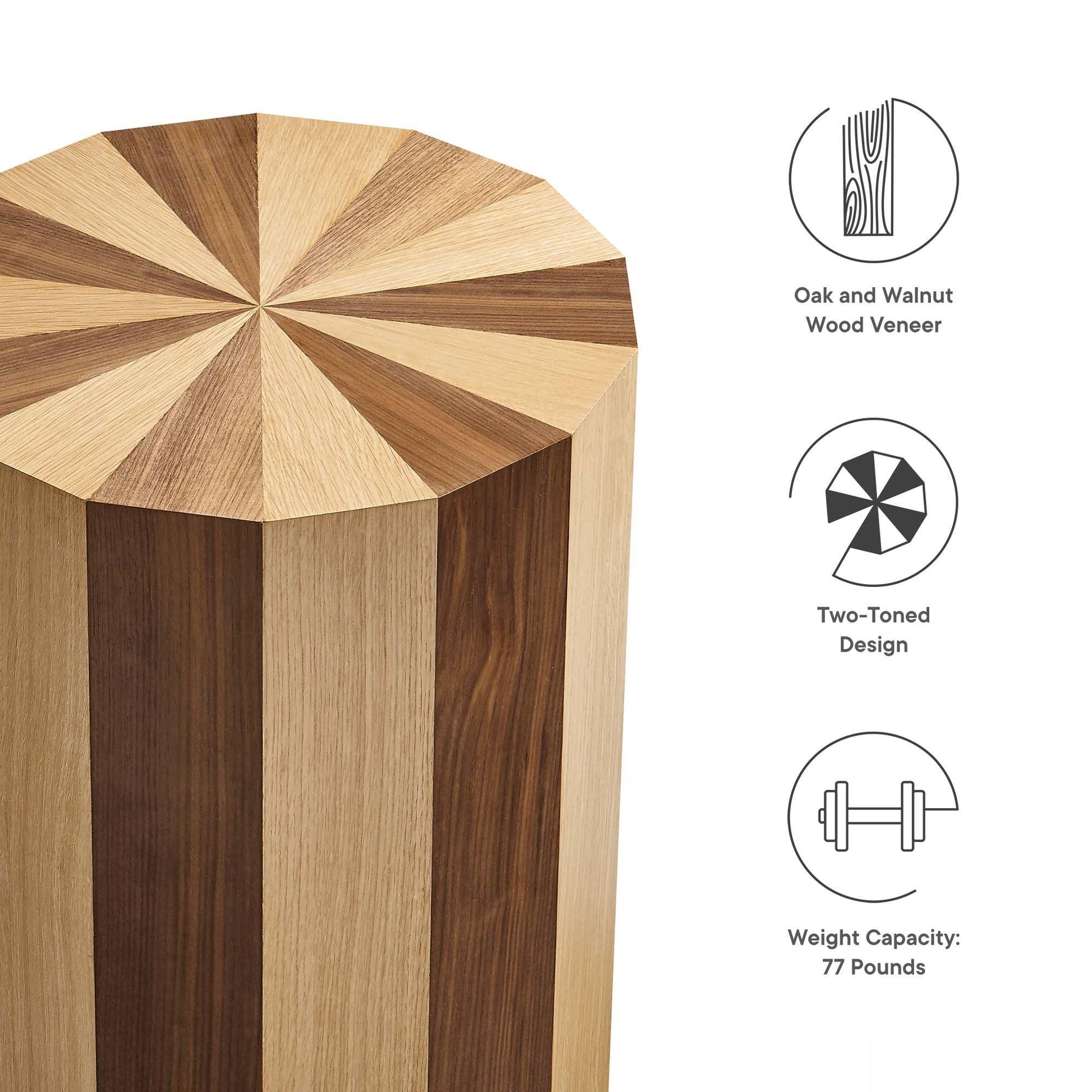 Twirl Two-Toned Wood Veneer Side Table by Modway FredCo