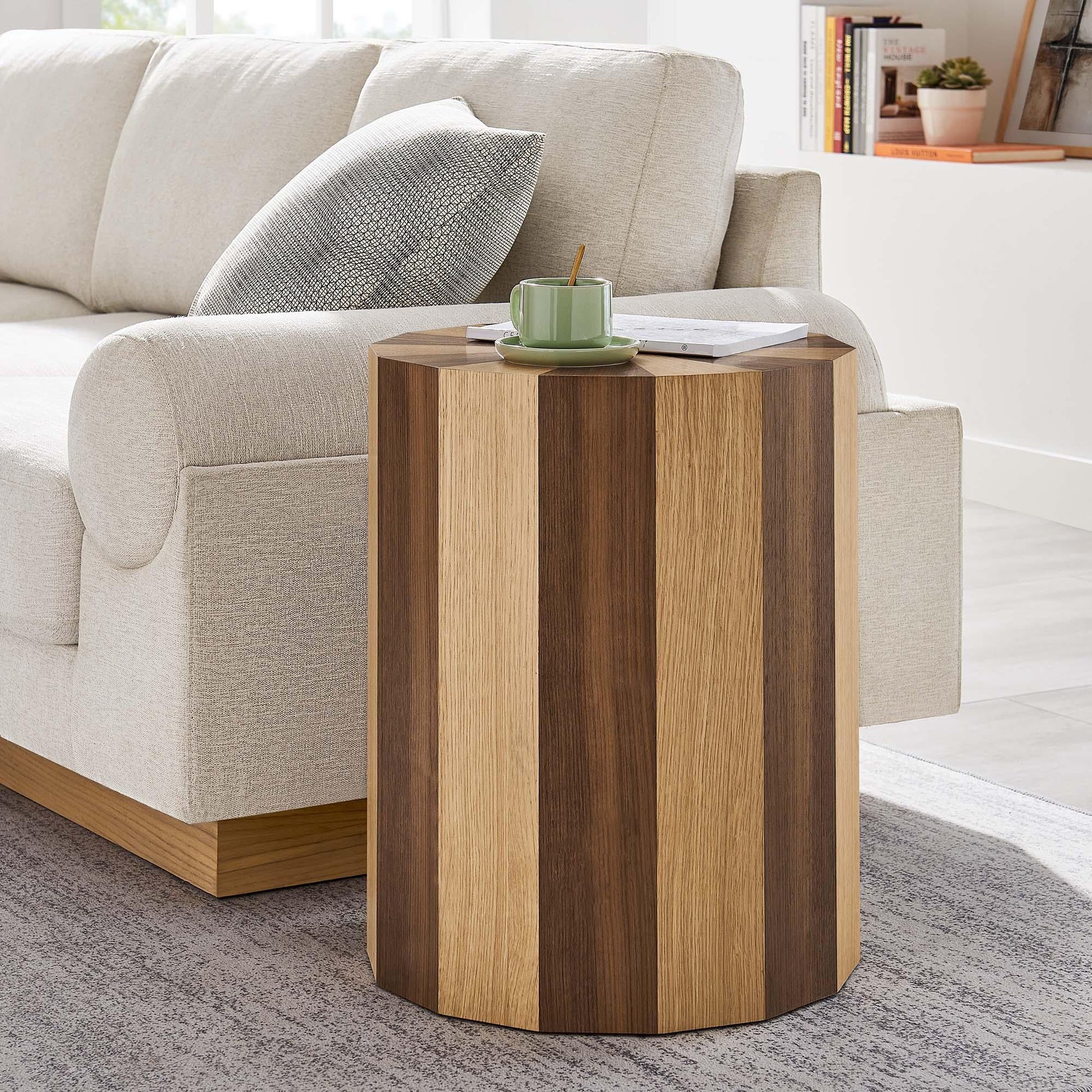 Twirl Two-Toned Wood Veneer Side Table by Modway FredCo