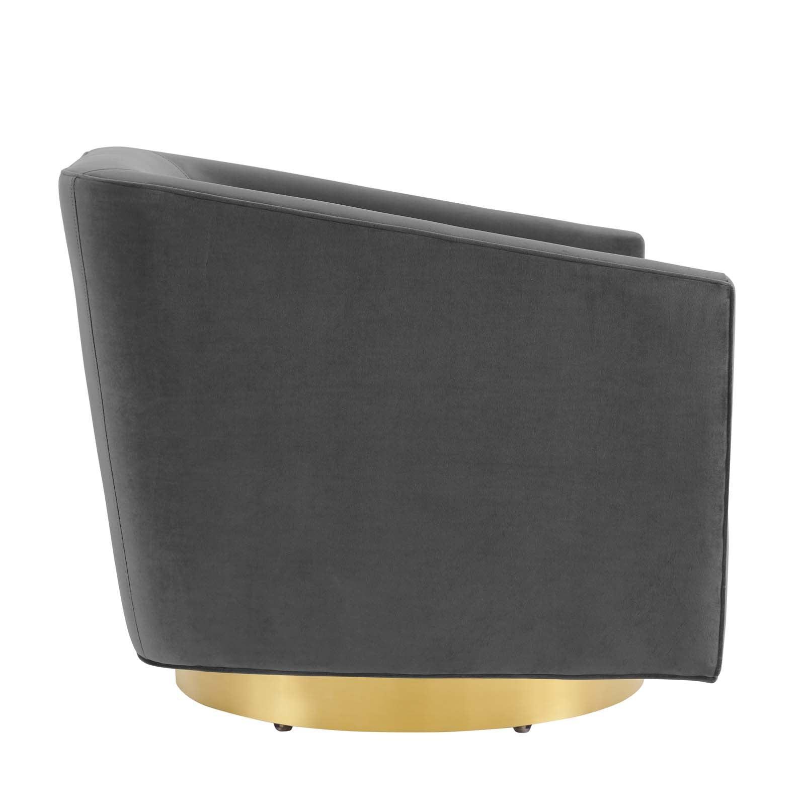 Twist Accent Lounge Performance Velvet Swivel Chair, EEI-4626 FredCo