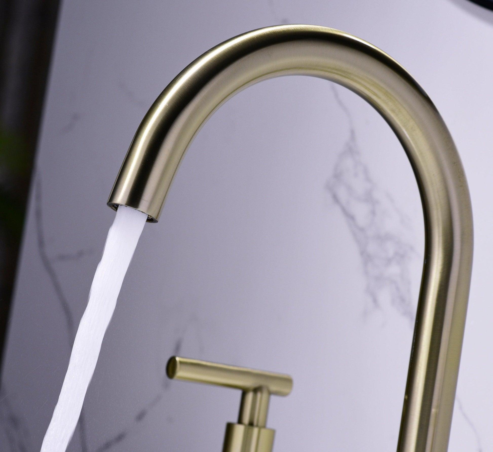 Two Handle High Arc Widespread Bathroom Sink Faucet 3 Hole FredCo