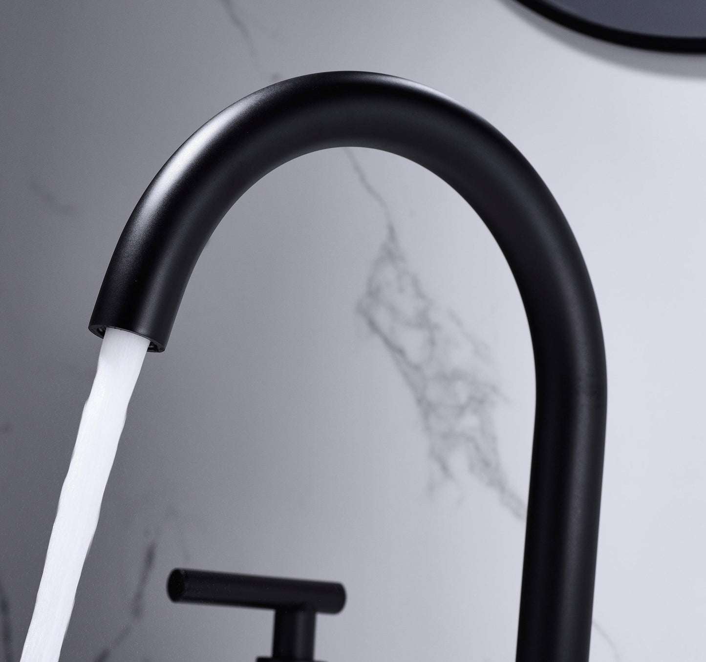 Two Handle High Arc Widespread Bathroom Sink Faucet 3 Hole FredCo