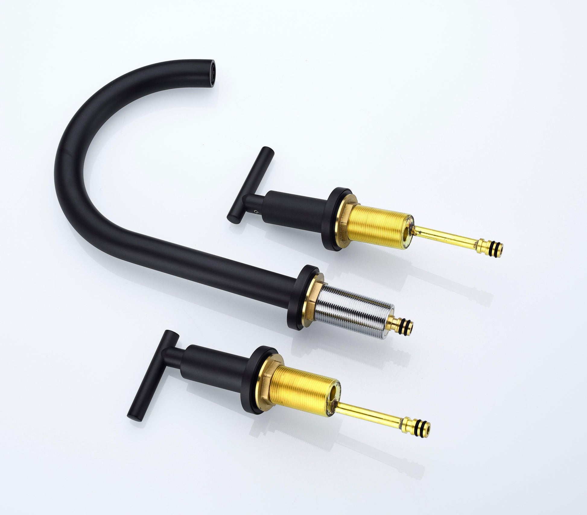 Two Handle High Arc Widespread Bathroom Sink Faucet 3 Hole FredCo