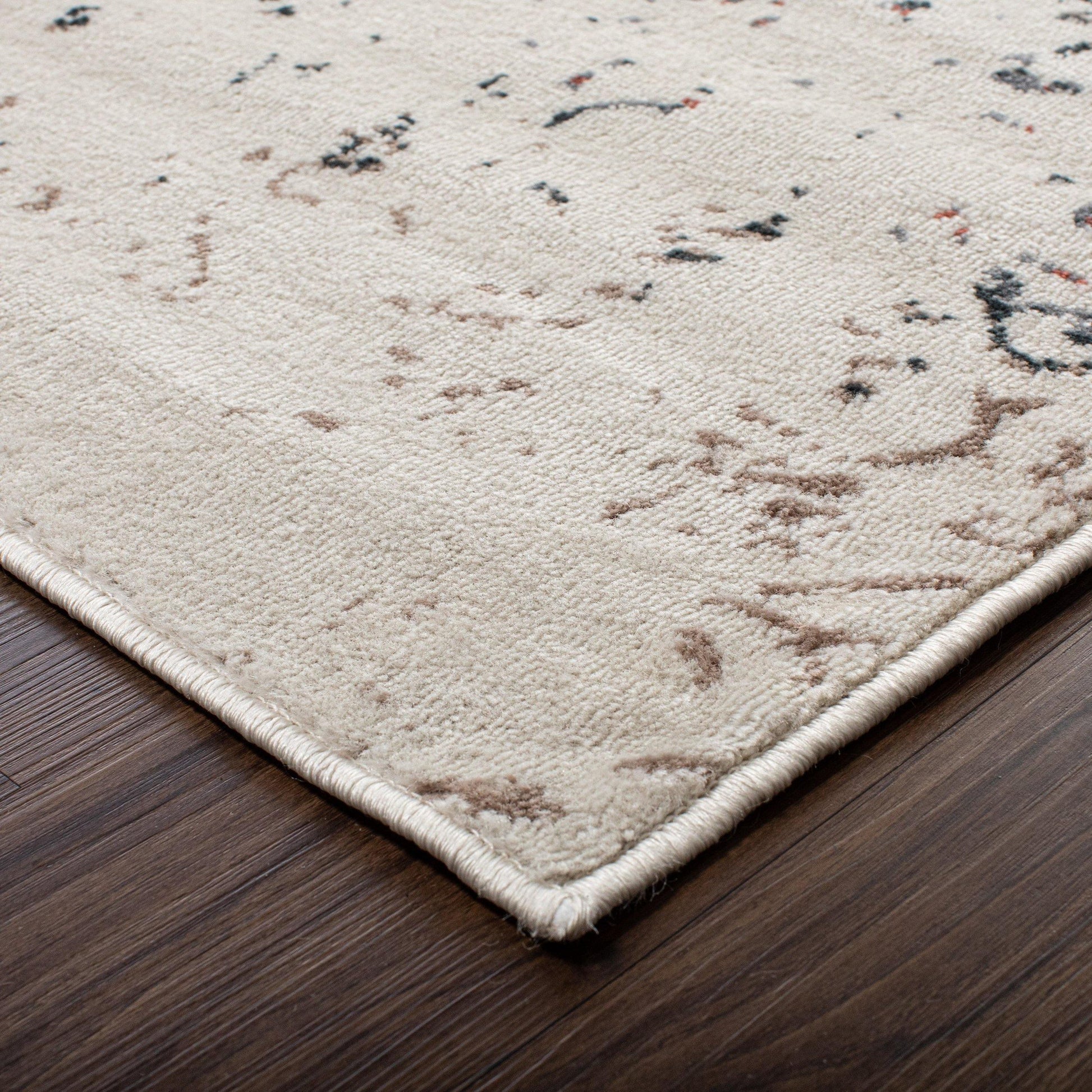 Ulani Contemporary Oriental Distressed Damask Rug FredCo